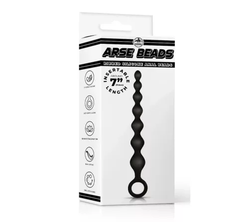 Arse Beads szilikon fekete anál füzér- nagy