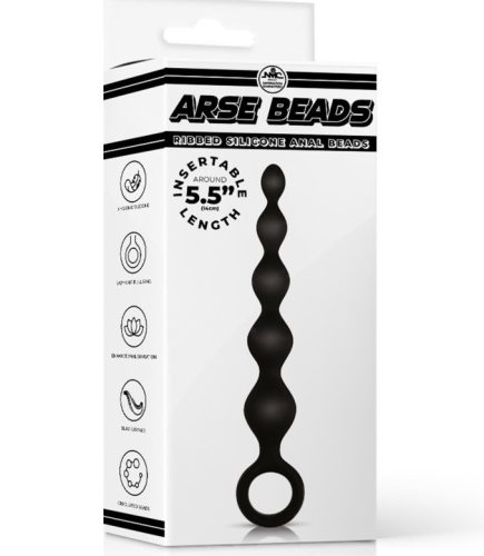 Arse Beads szilikon fekete anál füzér
