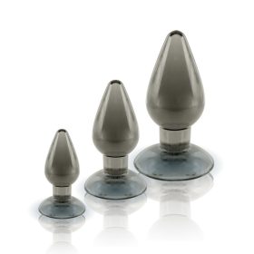 Black Axinite anal plug kit set