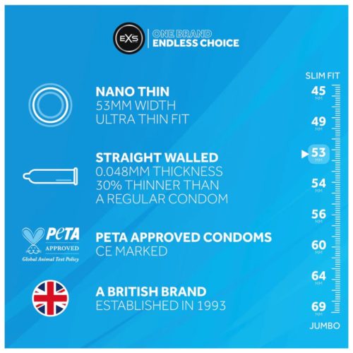 EXS Nano Thin vékony óvszer - 3 db