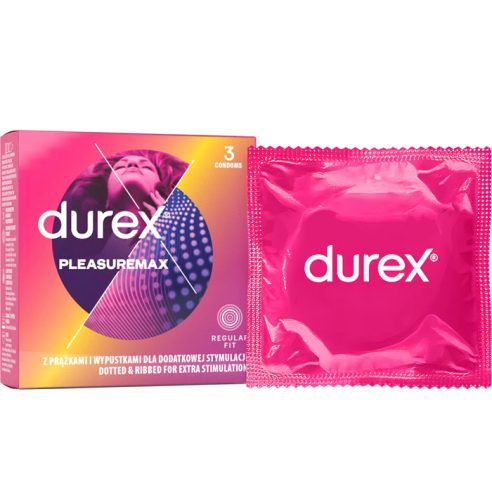 Durex Pleasure me síkosított, bordázott óvszer - 3 db