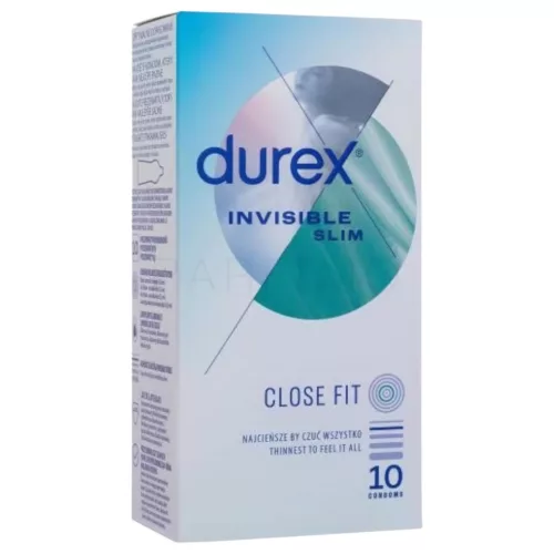 Durex Invisible Slim - vékony óvszer 10 db
