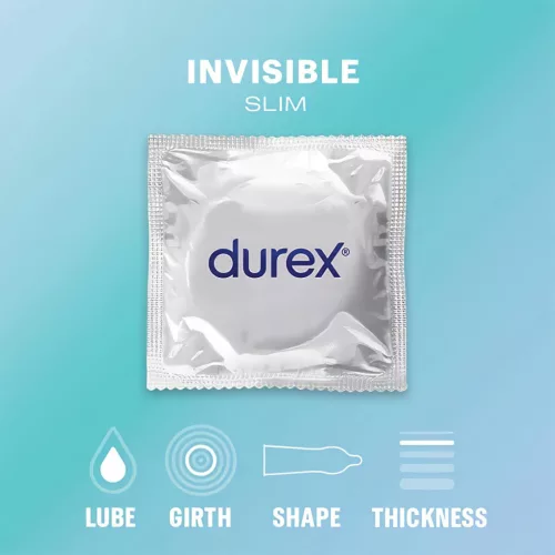 Durex Invisible Slim - vékony óvszer 10 db