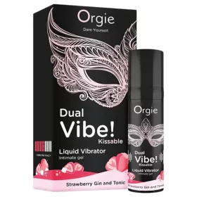   Orgie Dual Vibe unisex folyékony vibrátor - Eper - Gin Tonic - 15 ml