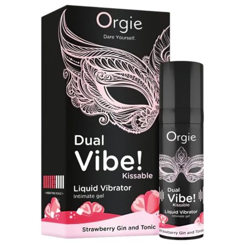 Orgie Dual Vibe unisex folyékony vibrátor - Eper - Gin Tonic - 15 ml