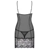 Obsessive Alluria fekete babydoll tangával - S/M