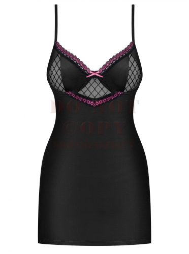 Obsessive 819 fekete hálóruha - L/XL