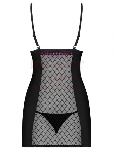 Obsessive 819 fekete hálóruha - L/XL