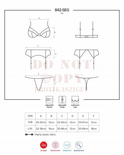Obsessive 842 fehérnemű szett - L/XL