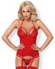 Obsessive 838 piros fűző szett - S/M