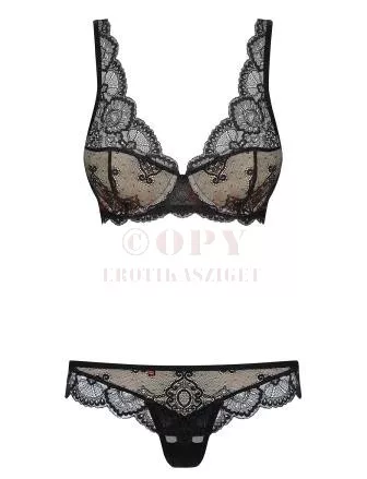 Obsessive 853 csipkés fekete szett - L/XL