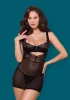 Obsessive 867 fekete csipkés babydoll - S/M