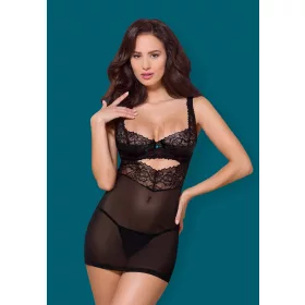 Obsessive 867 fekete csipkés babydoll - S/M