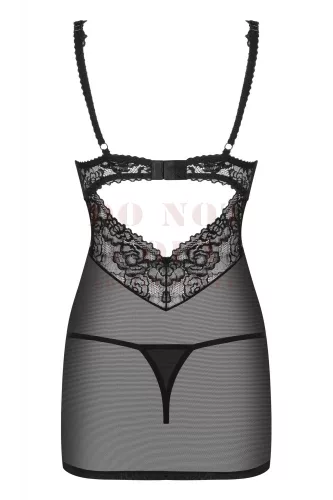 Obsessive 867 fekete csipkés babydoll - S/M