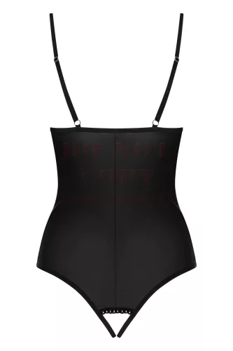 Obsessive Redella nyitott bőrhatású body - L/XL