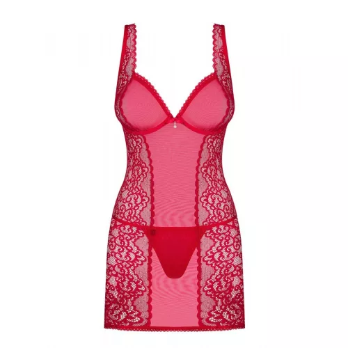 Obsessive Rougebelle piros hálóruha - S/M