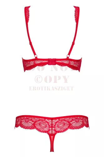 Obsessive 853 piros csipkeszett - L/XL