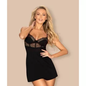 Obsessive Sharlotte  fekete csipkés babydoll - S/M