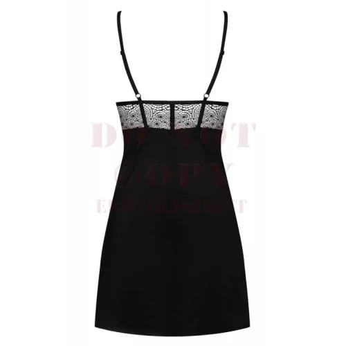 Obsessive Sharlotte  fekete csipkés babydoll - S/M