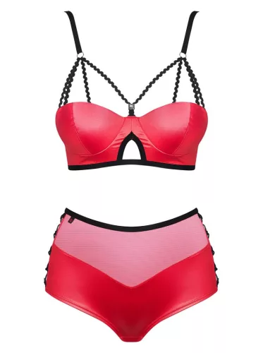 Obsessive Leatheria piros bőrhatású szett - S/M