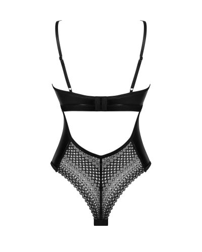 Norides fényes fekete erotikus body - XS/S