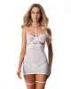 Obsessive Arrowel fehér babydoll combkötővel - S/M