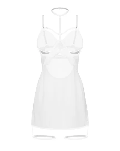 Obsessive Arrowel fehér babydoll combkötővel - S/M