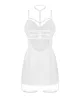 Obsessive Arrowel fehér babydoll combkötővel - S/M