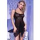 Chilirose asszimetrikus fekete  babydoll - L