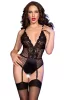 Chilirose 4702 nyitott fekete body - L