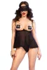 Chilirose láncos nyitott babydoll - M