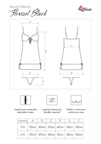 Livco Florizel hálóruha - L/XL