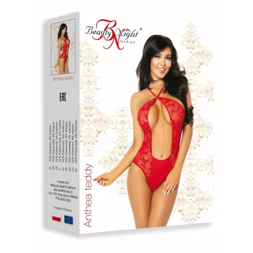 Beauty Night Anthea csipkés piros body - L/XL