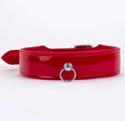 Devil piros lakkbőr nyakpánt