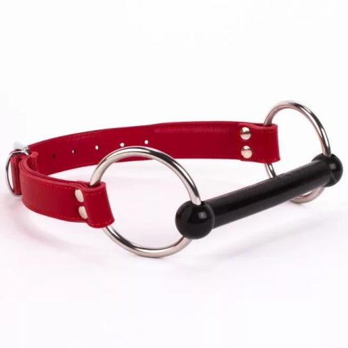 Devil szilikon harapórúd piros bőr pánttal