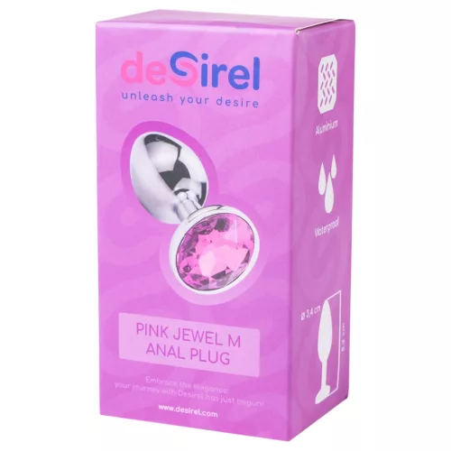 Desirel Pink Jewel M - ezüst anál plug
