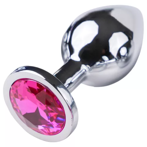Desirel Pink Jewel M - ezüst anál plug