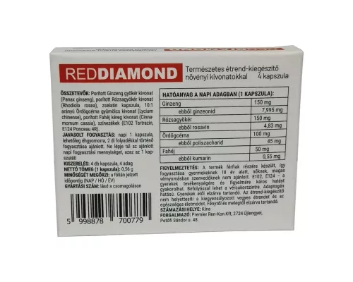 Red Diamond kapszula férfiaknak - 4 db