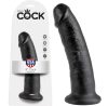 King Cock fekete bőrhatású letapasztható dildó - 23 cm