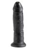 King Cock fekete bőrhatású letapasztható dildó - 23 cm