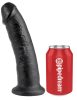 King Cock fekete bőrhatású letapasztható dildó - 23 cm
