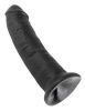 King Cock fekete bőrhatású letapasztható dildó - 23 cm
