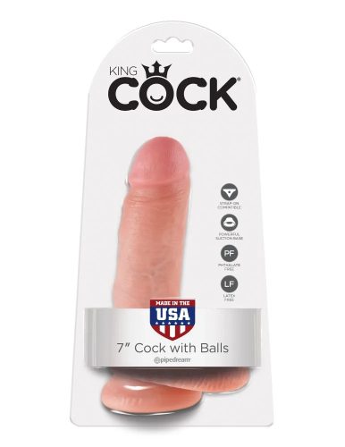 King Cock valósághű letapasztható herés dildó - 18 cm