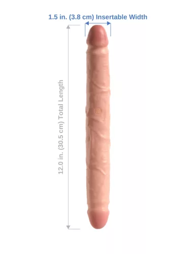 King Cock bőrhatású kétvégű dildó - 30 cm