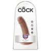 King Cock 6 barna tapadókorongos dildó - 15 cm