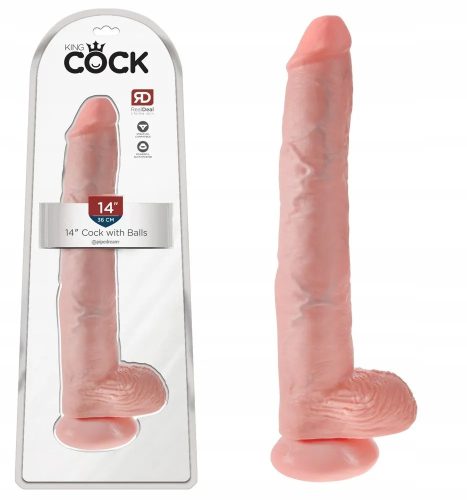 King Cock bőrhatású letapasztható dildó - 36 cm