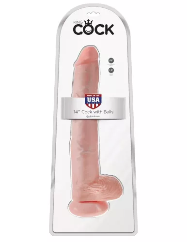 King Cock bőrhatású letapasztható dildó - 36 cm