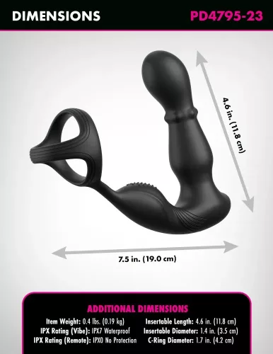 Anal Fantasy Ass-gasm Slide@Glide - prosztatavibrátor pénisz és heregyűrűvel