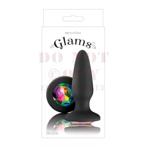 Glams köves  szilikon tágító - fekete