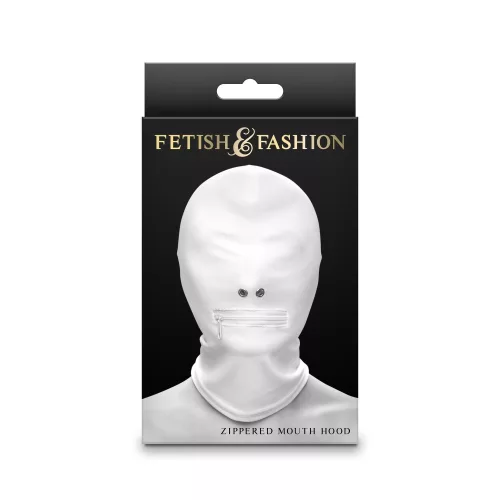Fetish& Fashion fehér fejmaszk szájnyílással